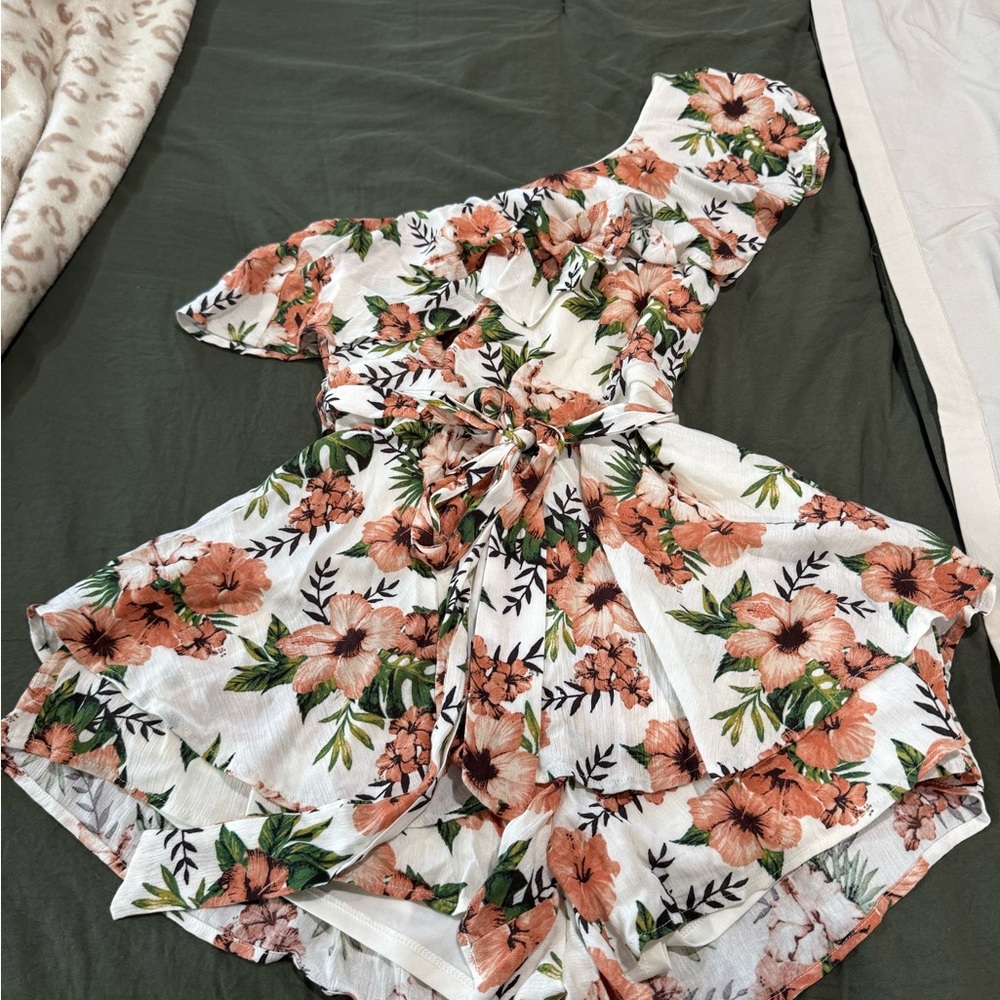 Floral Off the Shoulder Romper